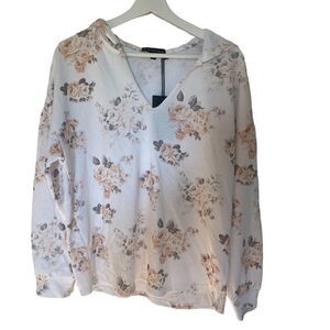 Gibson look floral long sleeve hoodie small NEW